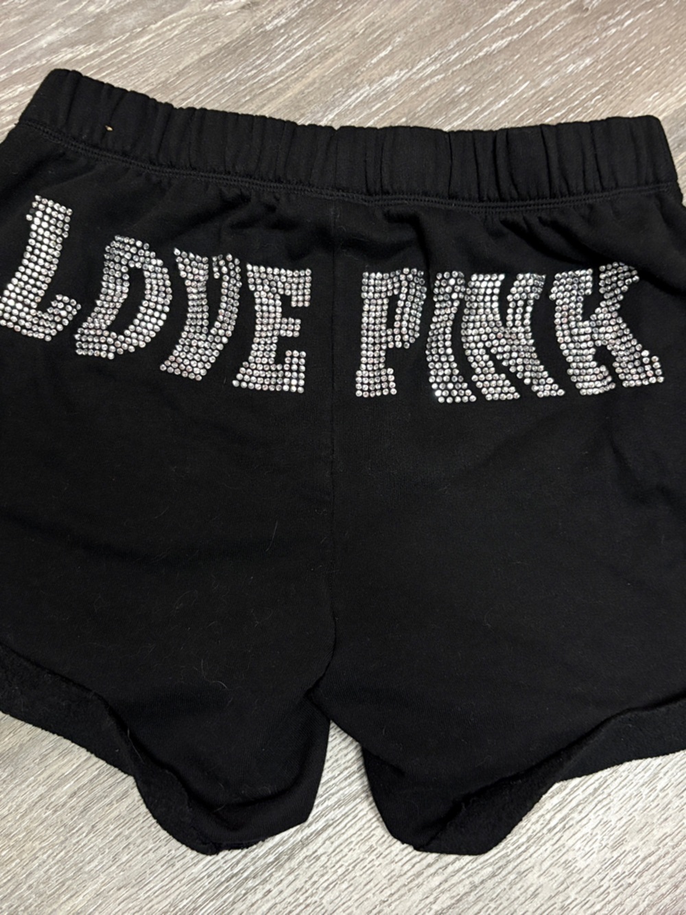 Black Rhinestone Pink Victoria Secrets Bling Shorts